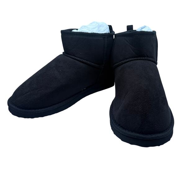 Stitch Fix MIA Bearpaw Shorty Black SZ 9 Suede Ankles Boots Bootie Shearling - Picture 1 of 7